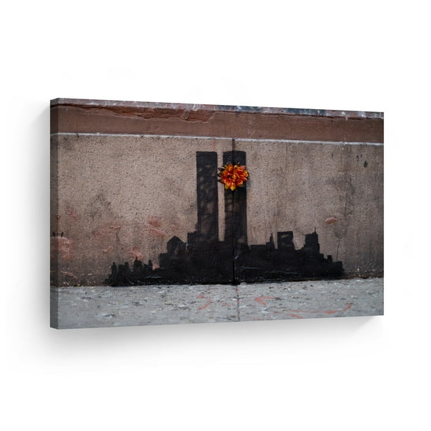 Graffiti Picture The Twin Towers New York Framed Banksy Street Art Print